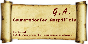 Gaunersdorfer Aszpázia névjegykártya
